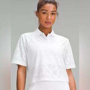Lululemon Women's Classic Fit White Logo Polo Top